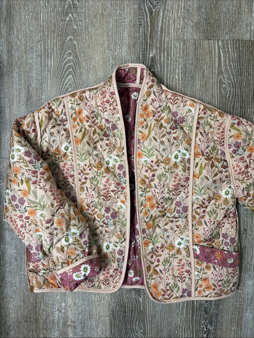 Simply Southern Reversible Quilted Floral Jacket
